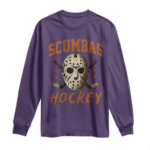 Scumbag Hockey Goalie Mask Distressed Sports Graphic Long Sleeve Shirt TS02 Purple Print Your Wear