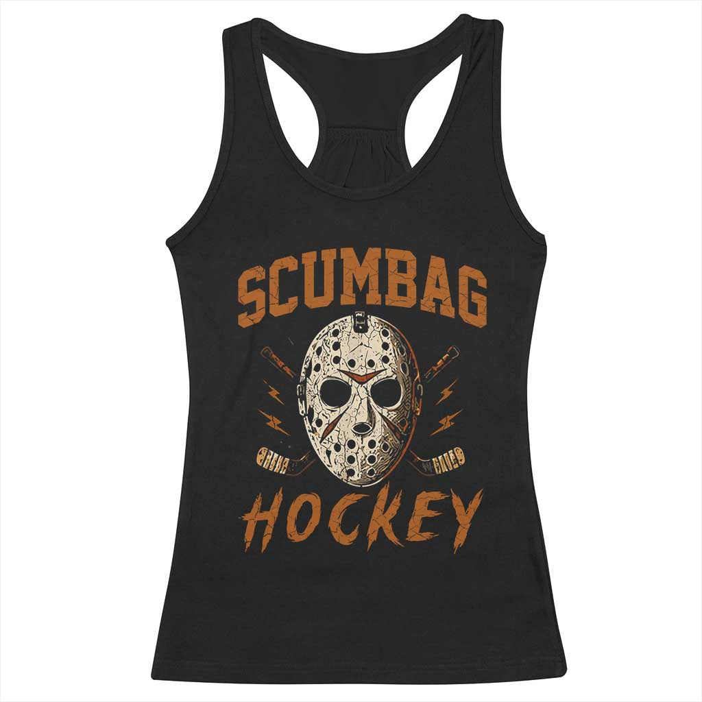 Scumbag Hockey Goalie Mask Distressed Sports Graphic Racerback Tank Top TS02 Black Print Your Wear