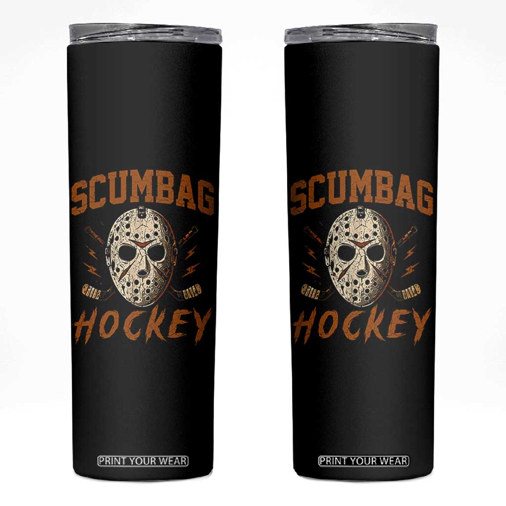 Scumbag Hockey Goalie Mask Distressed Sports Graphic Skinny Tumbler TS02 Black Print Your Wear