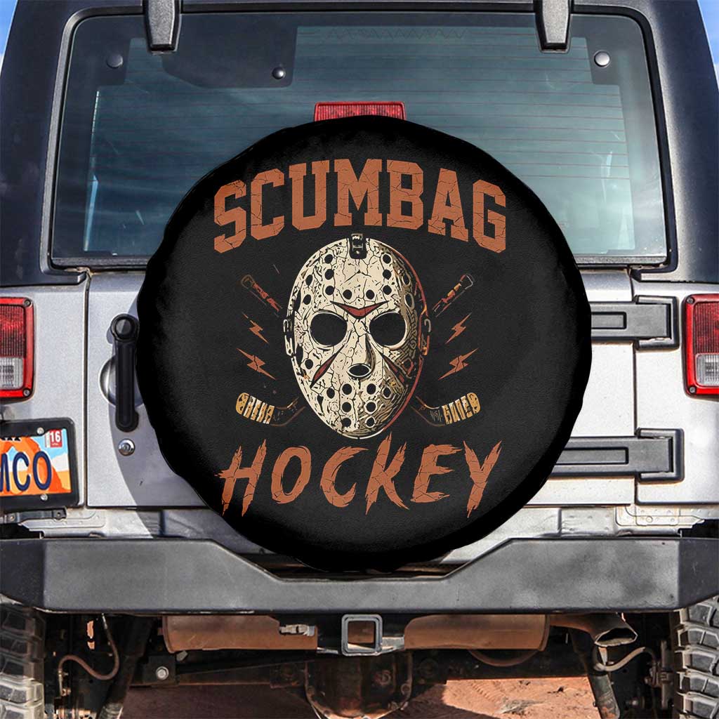 Scumbag Hockey Goalie Mask Distressed Sports Graphic Spare Tire Cover TS02 No hole Black Print Your Wear