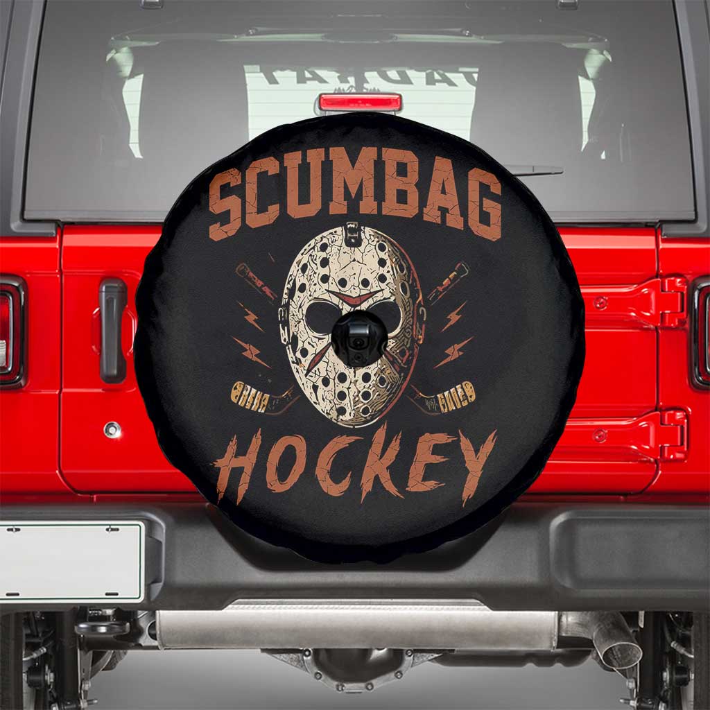Scumbag Hockey Goalie Mask Distressed Sports Graphic Spare Tire Cover TS02 Black Print Your Wear