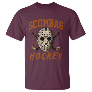Scumbag Hockey Goalie Mask Distressed Sports Graphic T Shirt TS02 Maroon Print Your Wear