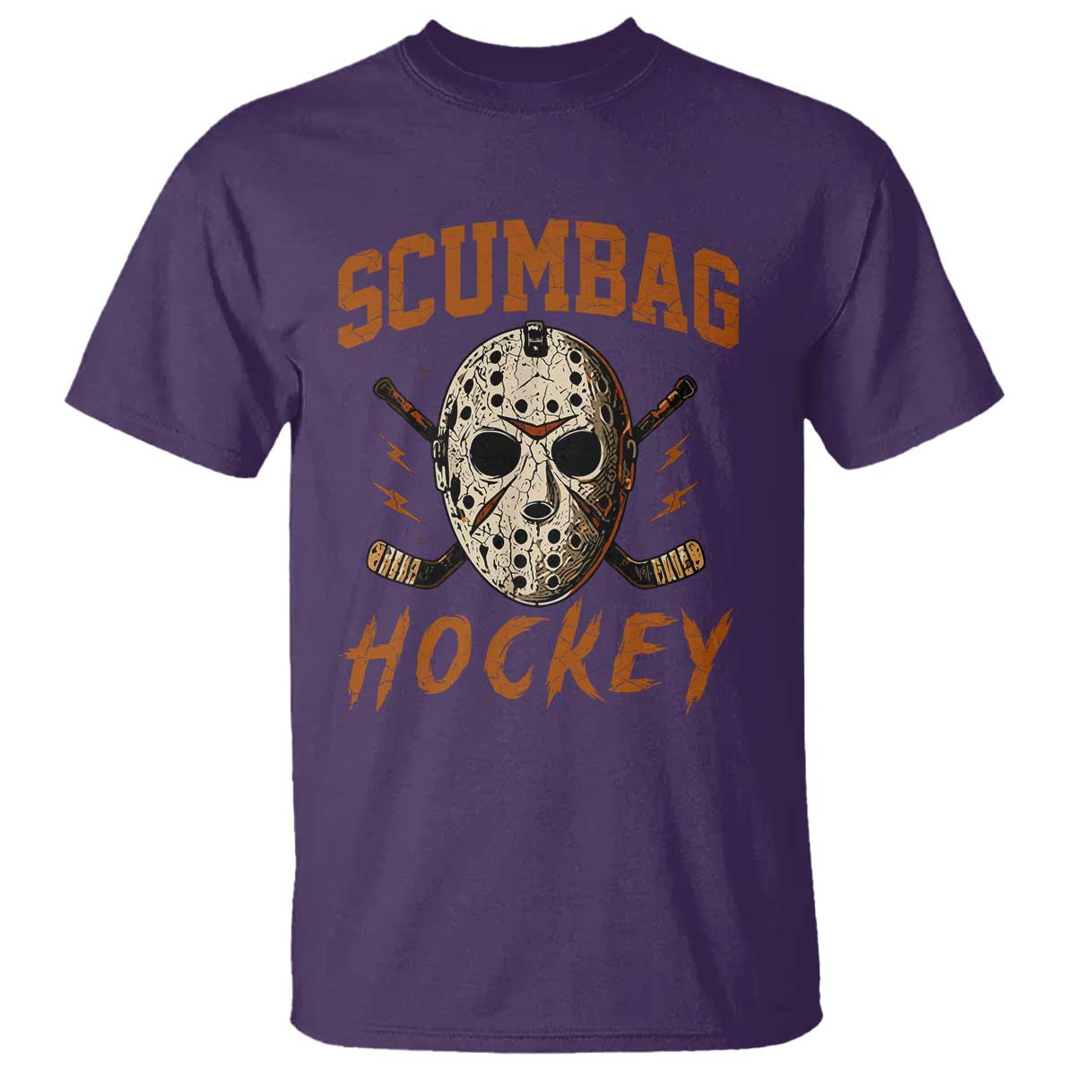 Scumbag Hockey Goalie Mask Distressed Sports Graphic T Shirt TS02 Purple Print Your Wear