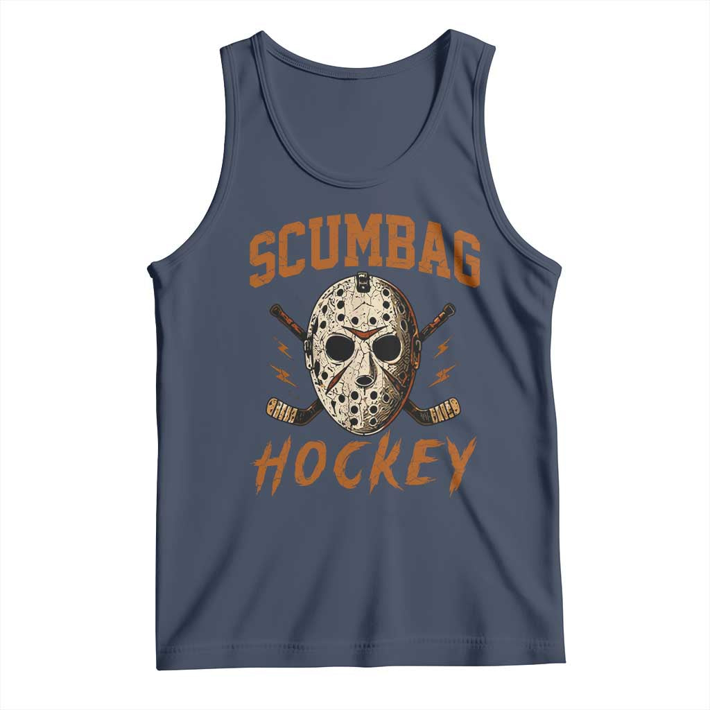 Scumbag Hockey Goalie Mask Distressed Sports Graphic Tank Top TS02 Navy Print Your Wear