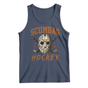 Scumbag Hockey Goalie Mask Distressed Sports Graphic Tank Top TS02 Navy Print Your Wear