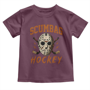 Scumbag Hockey Goalie Mask Distressed Sports Graphic Toddler T Shirt TS02 Maroon Print Your Wear