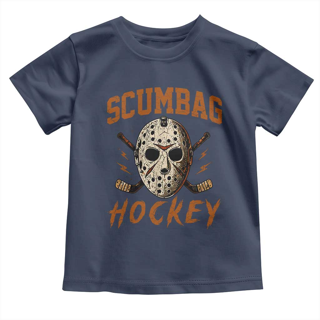 Scumbag Hockey Goalie Mask Distressed Sports Graphic Toddler T Shirt TS02 Navy Print Your Wear