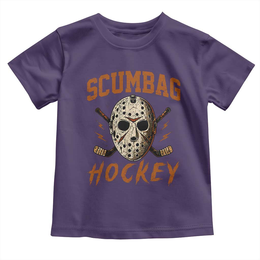 Scumbag Hockey Goalie Mask Distressed Sports Graphic Toddler T Shirt TS02 Purple Print Your Wear
