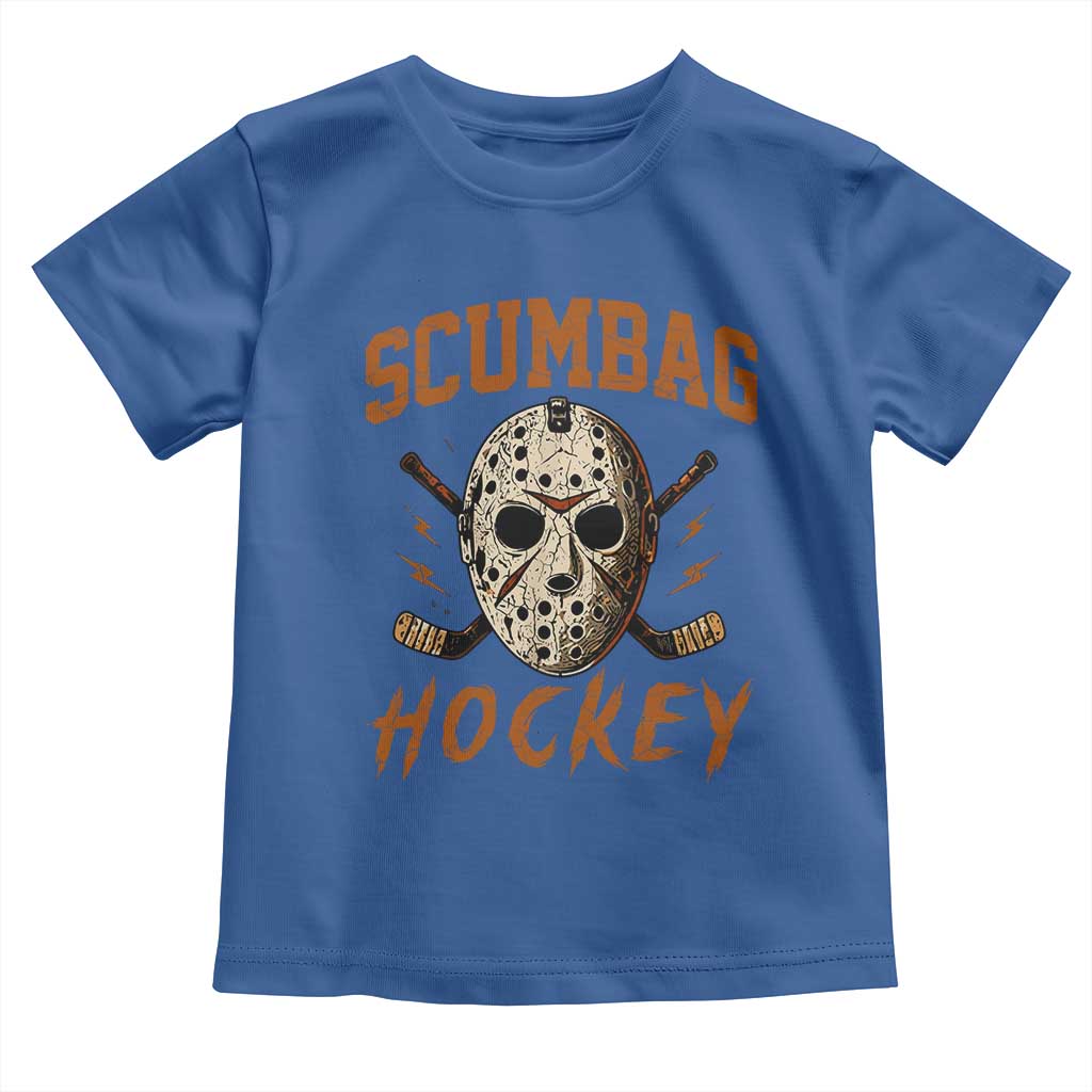 Scumbag Hockey Goalie Mask Distressed Sports Graphic Toddler T Shirt TS02 Royal Blue Print Your Wear
