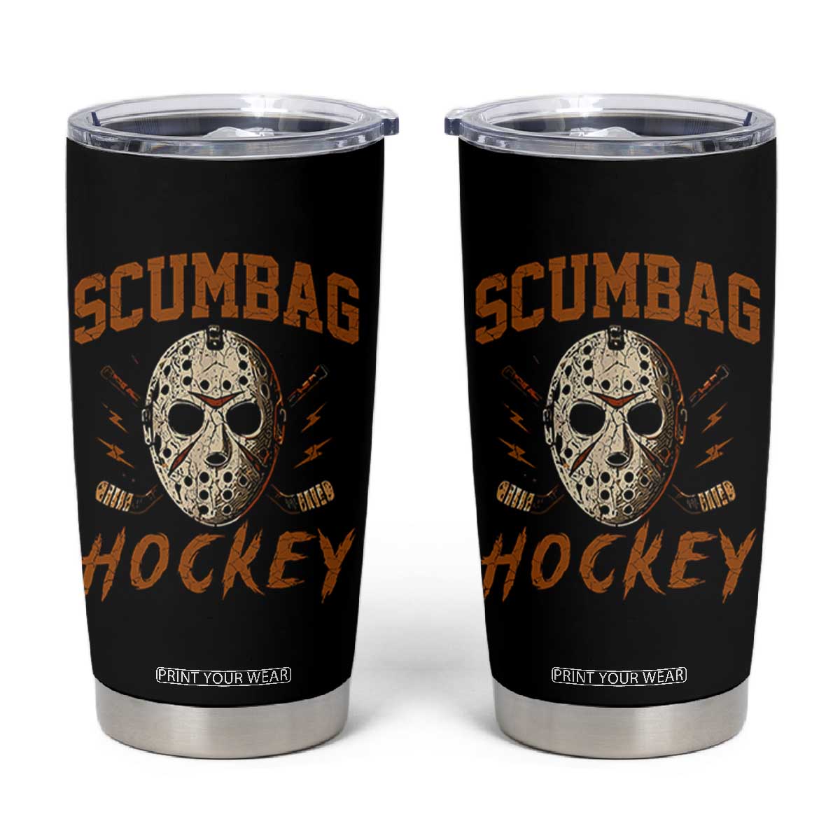 Scumbag Hockey Goalie Mask Distressed Sports Graphic Tumbler Cup TS02 Black Print Your Wear