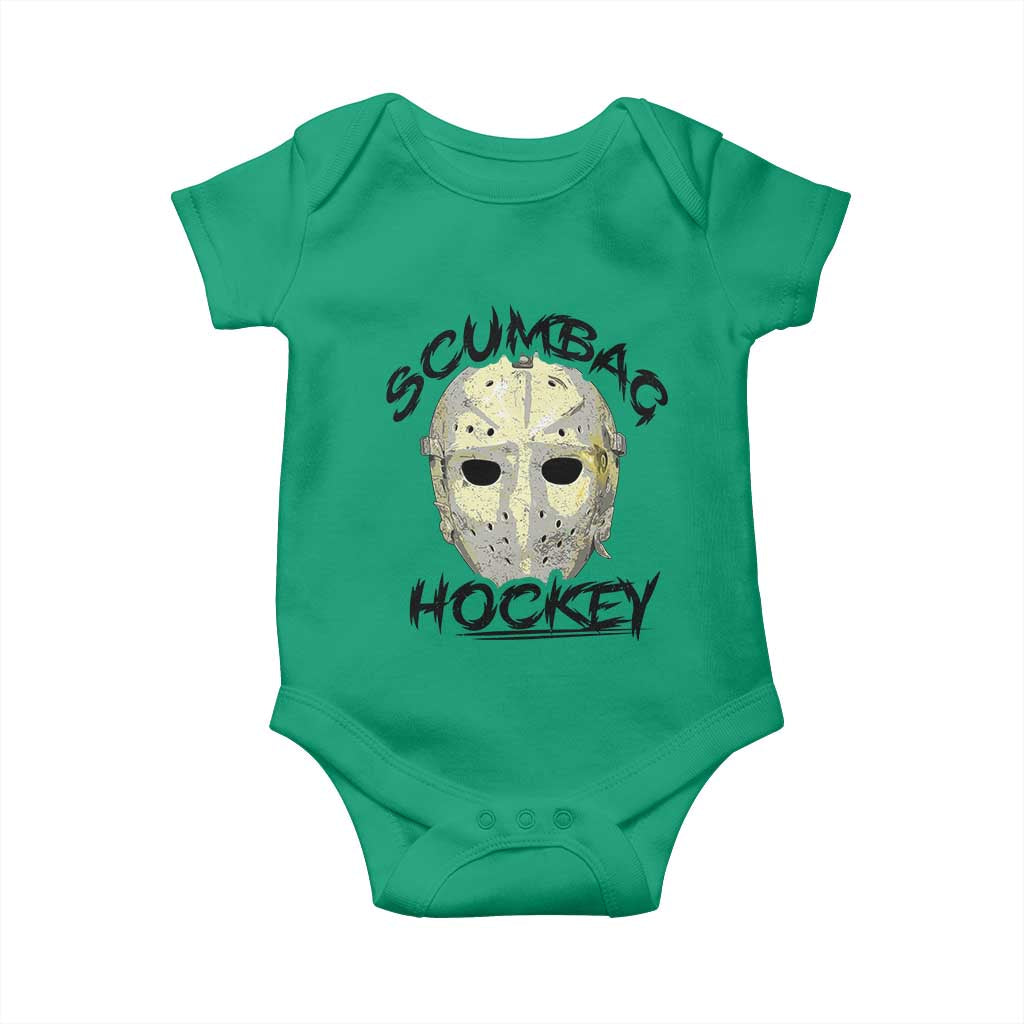 Scumbag Hockey Goalie Mask Vintage Graphic Baby Onesie TS02 Irish Green Print Your Wear
