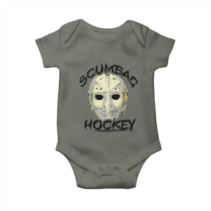 Scumbag Hockey Goalie Mask Vintage Graphic Baby Onesie TS02 Military Green Print Your Wear
