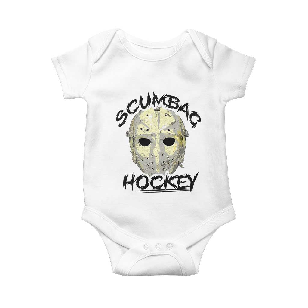 Scumbag Hockey Goalie Mask Vintage Graphic Baby Onesie TS02 White Print Your Wear