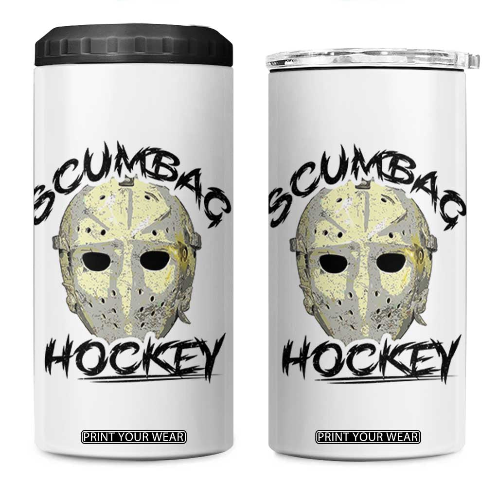 Scumbag Hockey Goalie Mask Vintage Graphic 4 in 1 Can Cooler Tumbler TS02 One Size: 16 oz White Print Your Wear