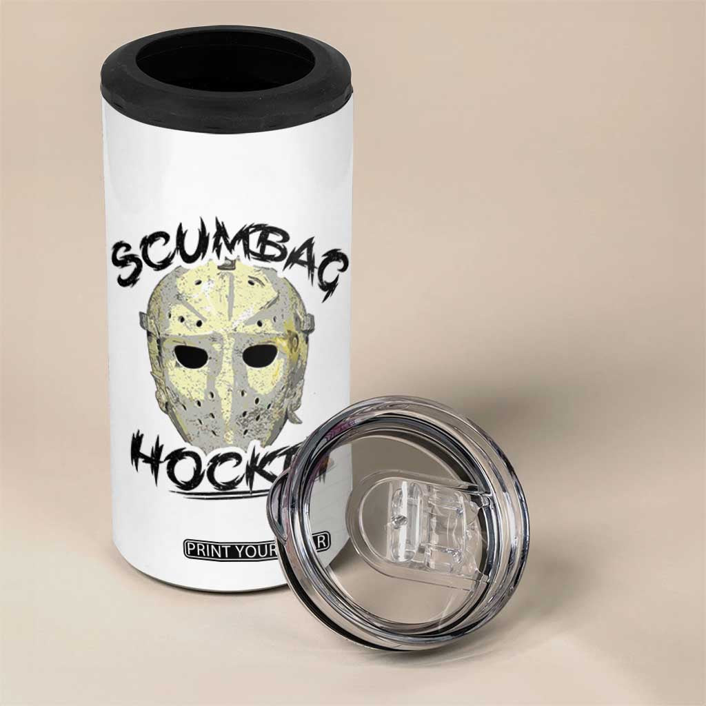 Scumbag Hockey Goalie Mask Vintage Graphic 4 in 1 Can Cooler Tumbler TS02 Print Your Wear