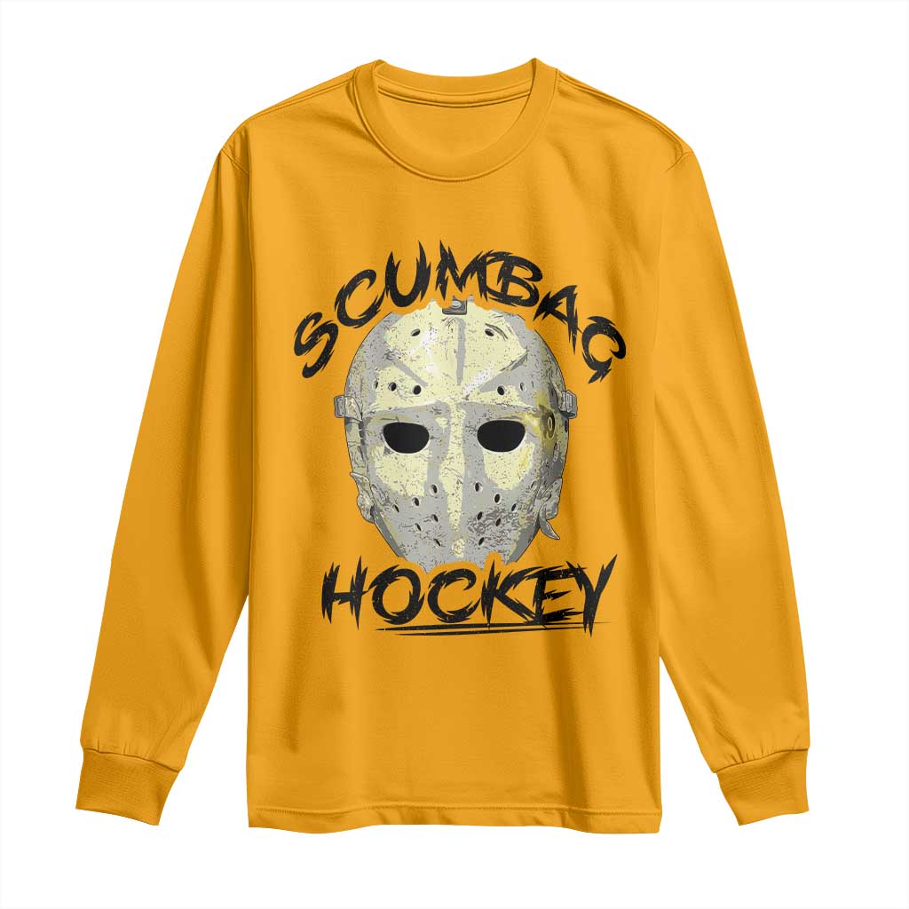 Scumbag Hockey Goalie Mask Vintage Graphic Long Sleeve Shirt TS02 Gold Print Your Wear