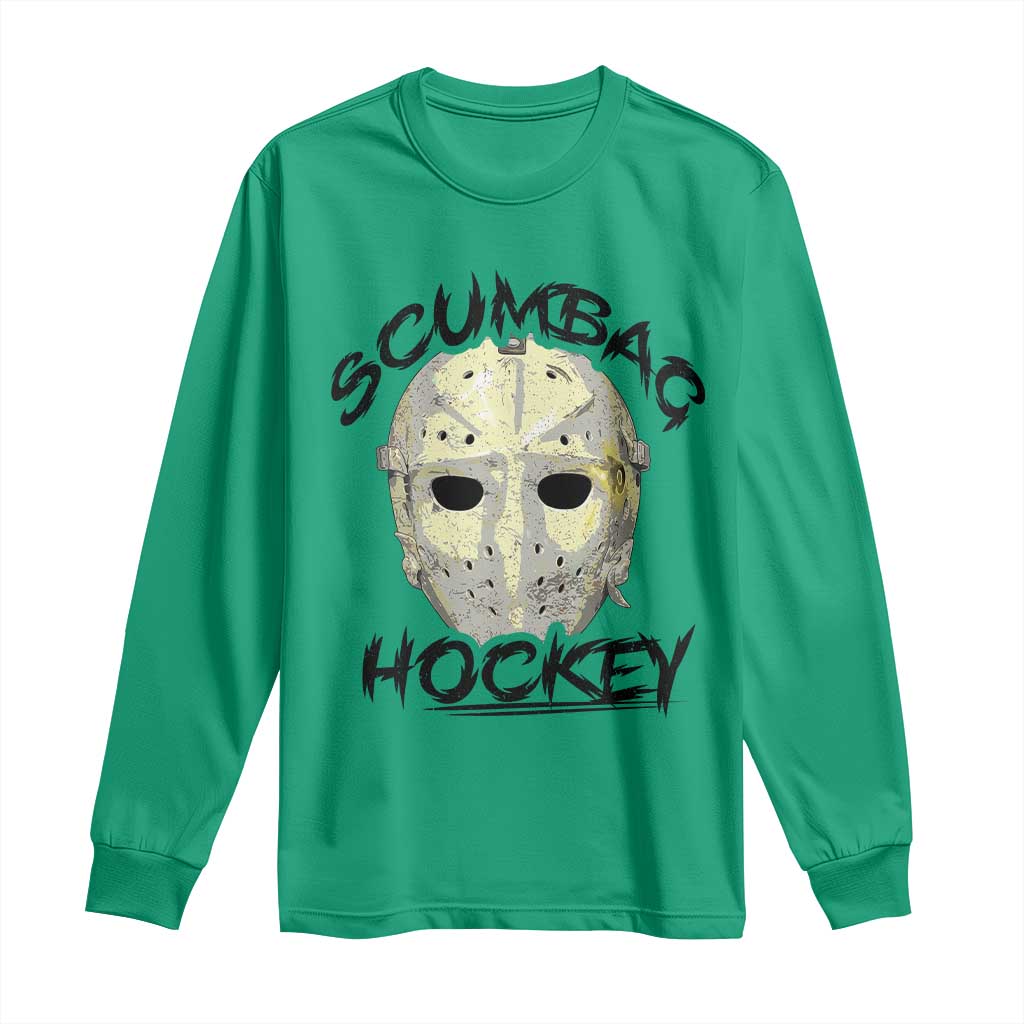 Scumbag Hockey Goalie Mask Vintage Graphic Long Sleeve Shirt TS02 Irish Green Print Your Wear