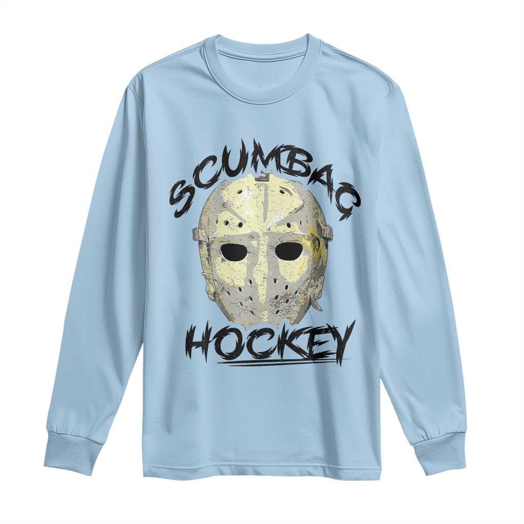 Scumbag Hockey Goalie Mask Vintage Graphic Long Sleeve Shirt TS02 Light Blue Print Your Wear