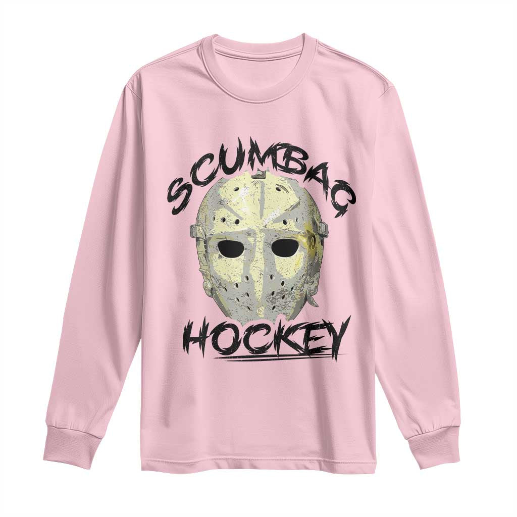 Scumbag Hockey Goalie Mask Vintage Graphic Long Sleeve Shirt TS02 Light Pink Print Your Wear
