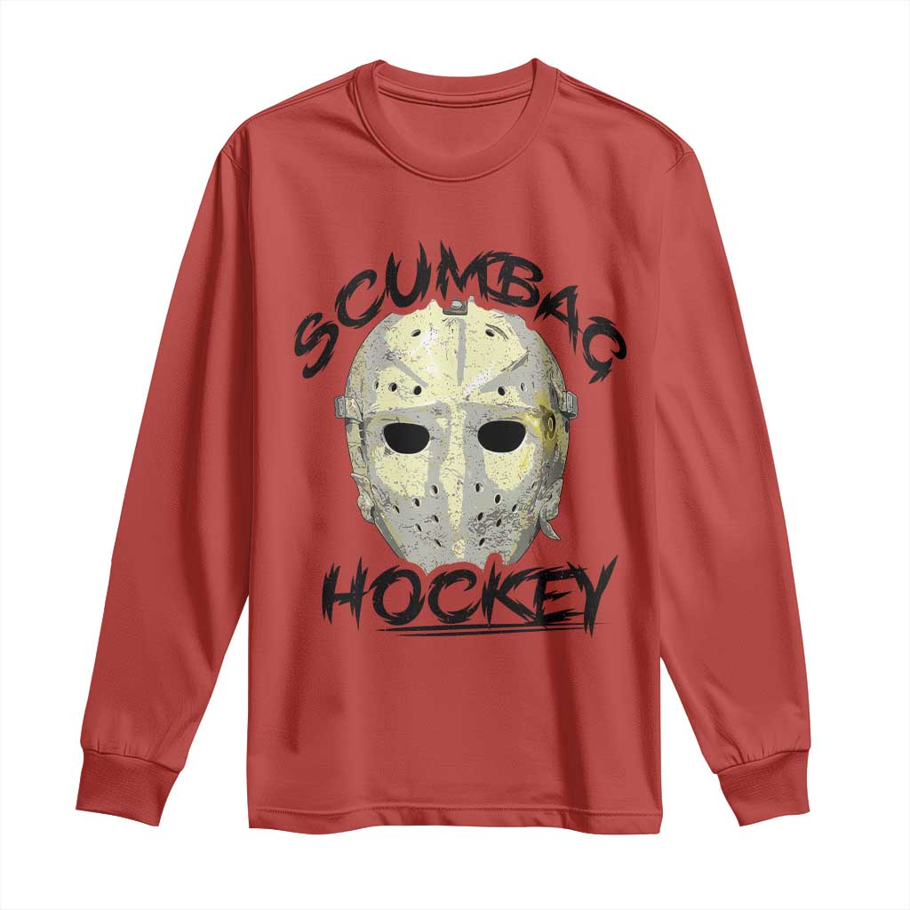 Scumbag Hockey Goalie Mask Vintage Graphic Long Sleeve Shirt TS02 Red Print Your Wear