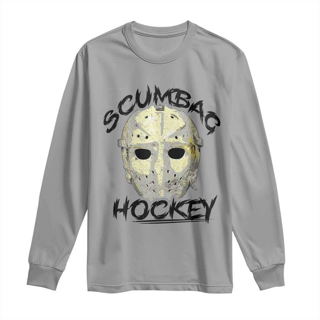 Scumbag Hockey Goalie Mask Vintage Graphic Long Sleeve Shirt TS02 Sport Gray Print Your Wear