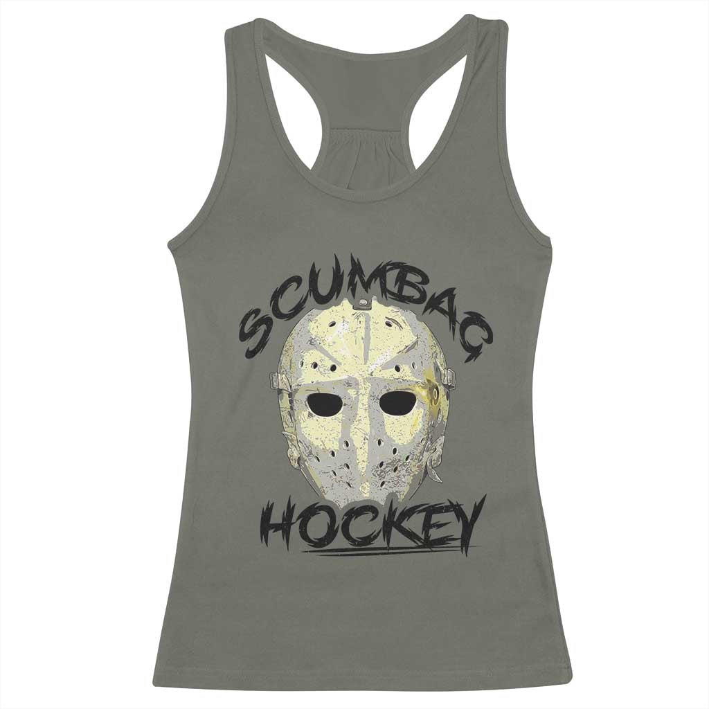 Scumbag Hockey Goalie Mask Vintage Graphic Racerback Tank Top TS02 Military Green Print Your Wear