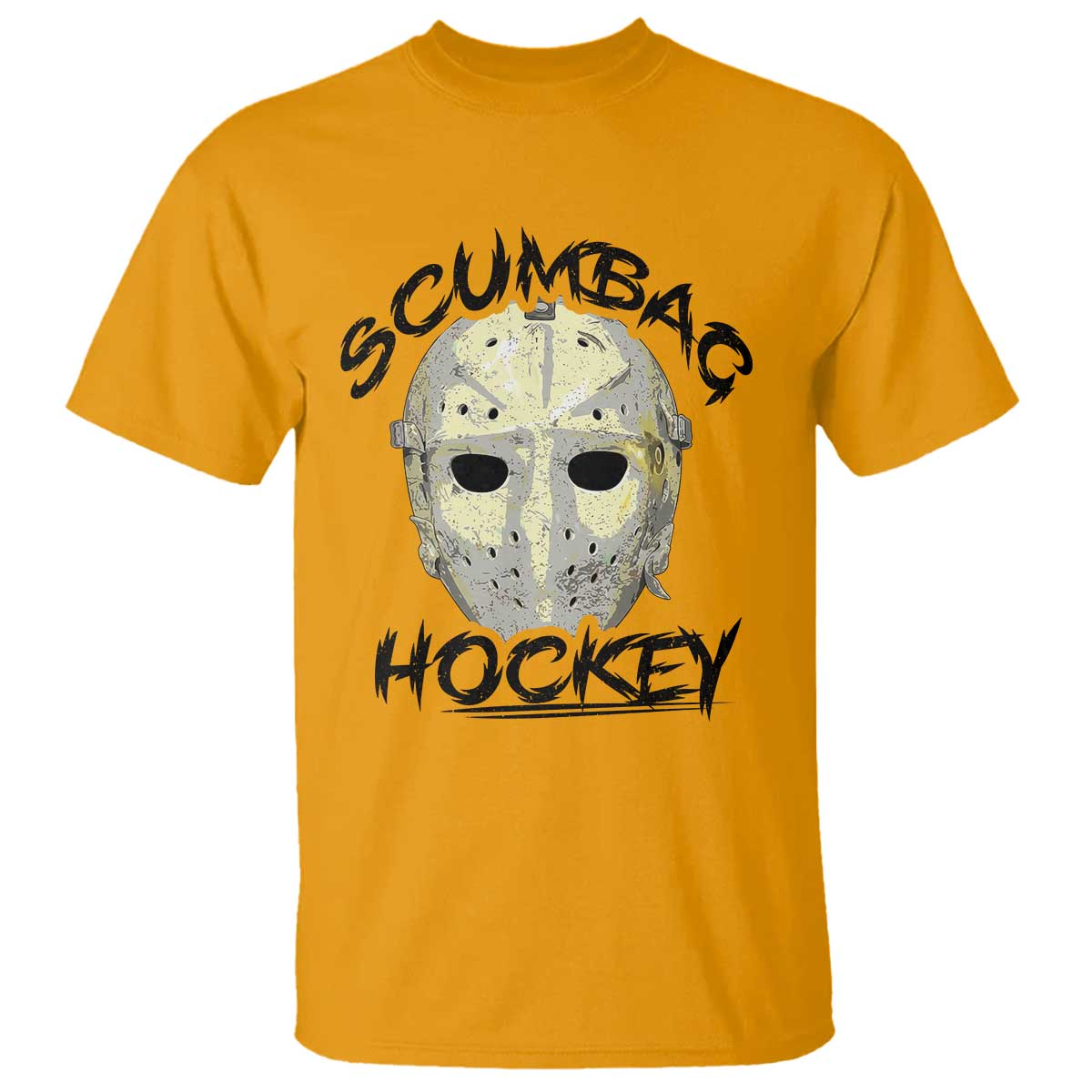 Scumbag Hockey Goalie Mask Vintage Graphic T Shirt TS02 Gold Print Your Wear