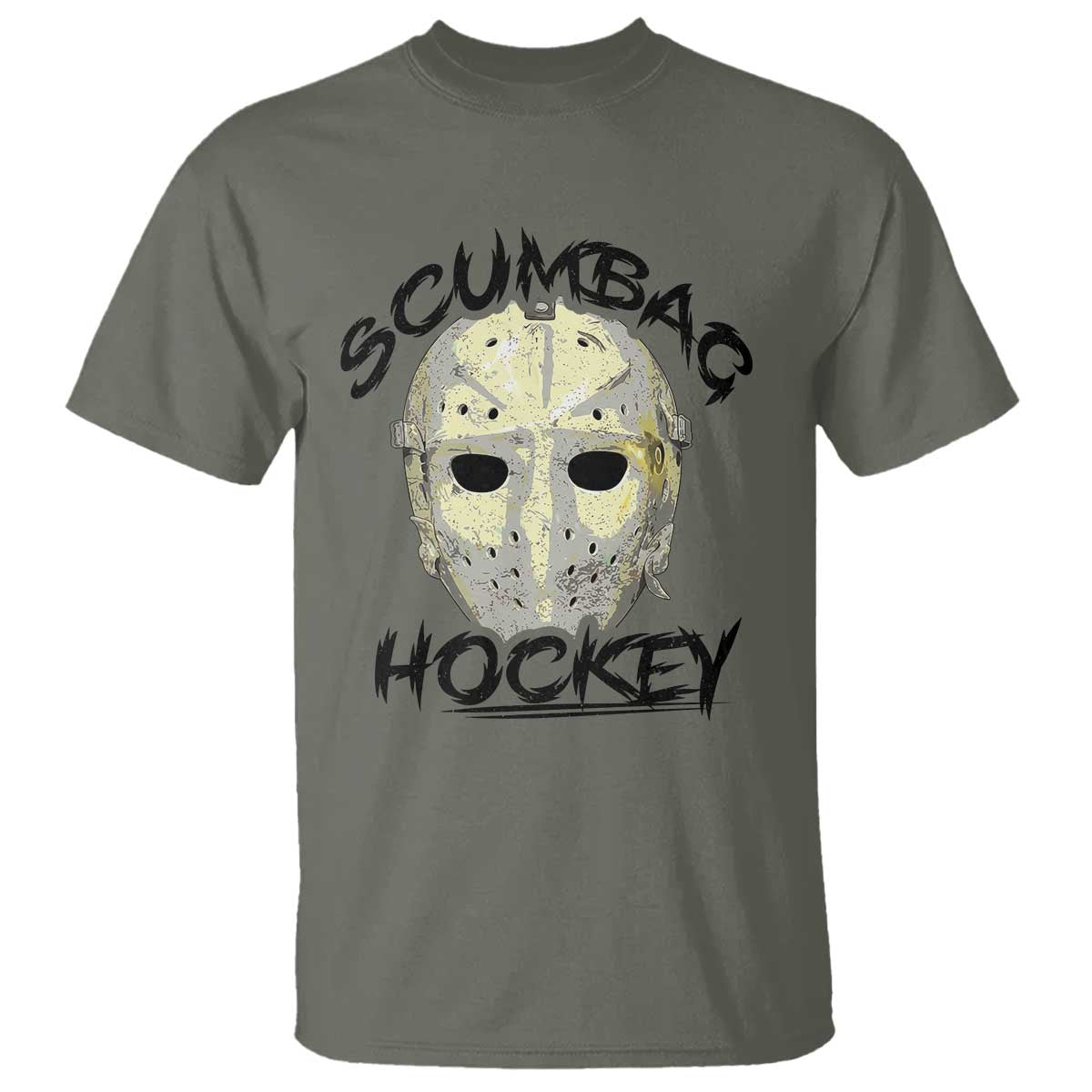 Scumbag Hockey Goalie Mask Vintage Graphic T Shirt TS02 Military Green Print Your Wear