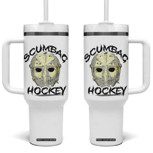 Scumbag Hockey Goalie Mask Vintage Graphic Tumbler With Handle TS02 One Size: 40 oz White Print Your Wear