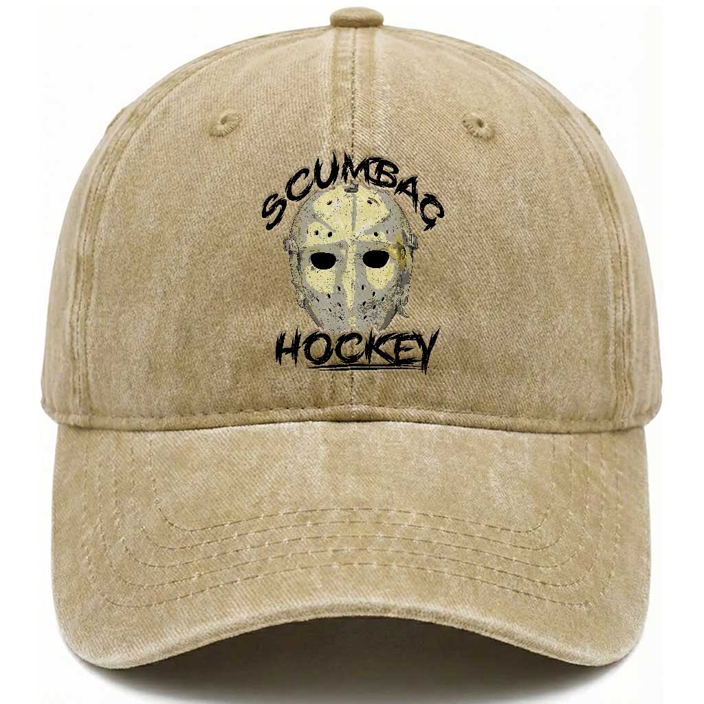 Scumbag Hockey Goalie Mask Vintage Graphic Washed Cotton Baseball Cap TS02 Print Your Wear