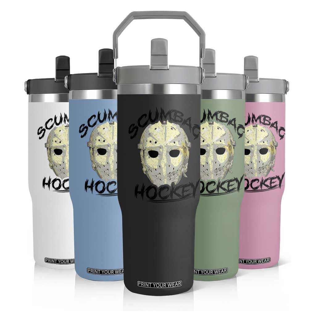 Scumbag Hockey Goalie Mask Vintage Graphic Flip Straw Tumbler TS02 Print Your Wear