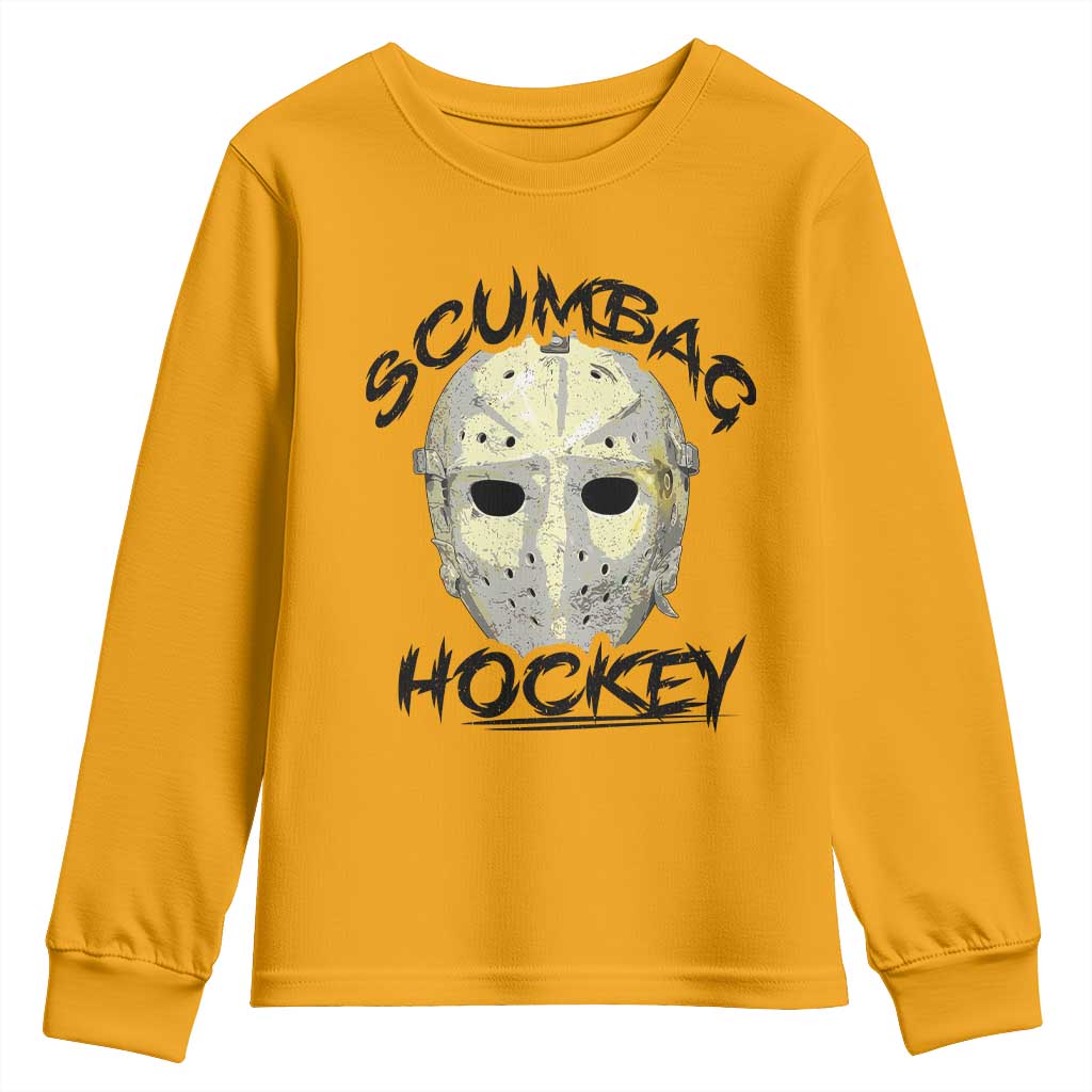Scumbag Hockey Goalie Mask Vintage Graphic Youth Sweatshirt TS02 Gold Print Your Wear