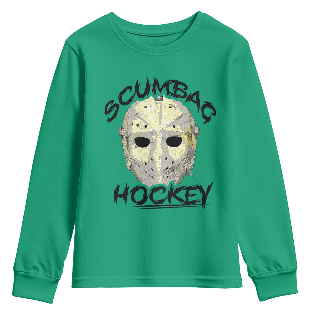 Scumbag Hockey Goalie Mask Vintage Graphic Youth Sweatshirt TS02 Irish Green Print Your Wear