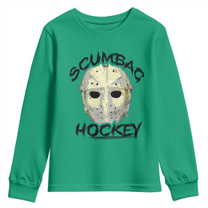 Scumbag Hockey Goalie Mask Vintage Graphic Youth Sweatshirt TS02 Irish Green Print Your Wear