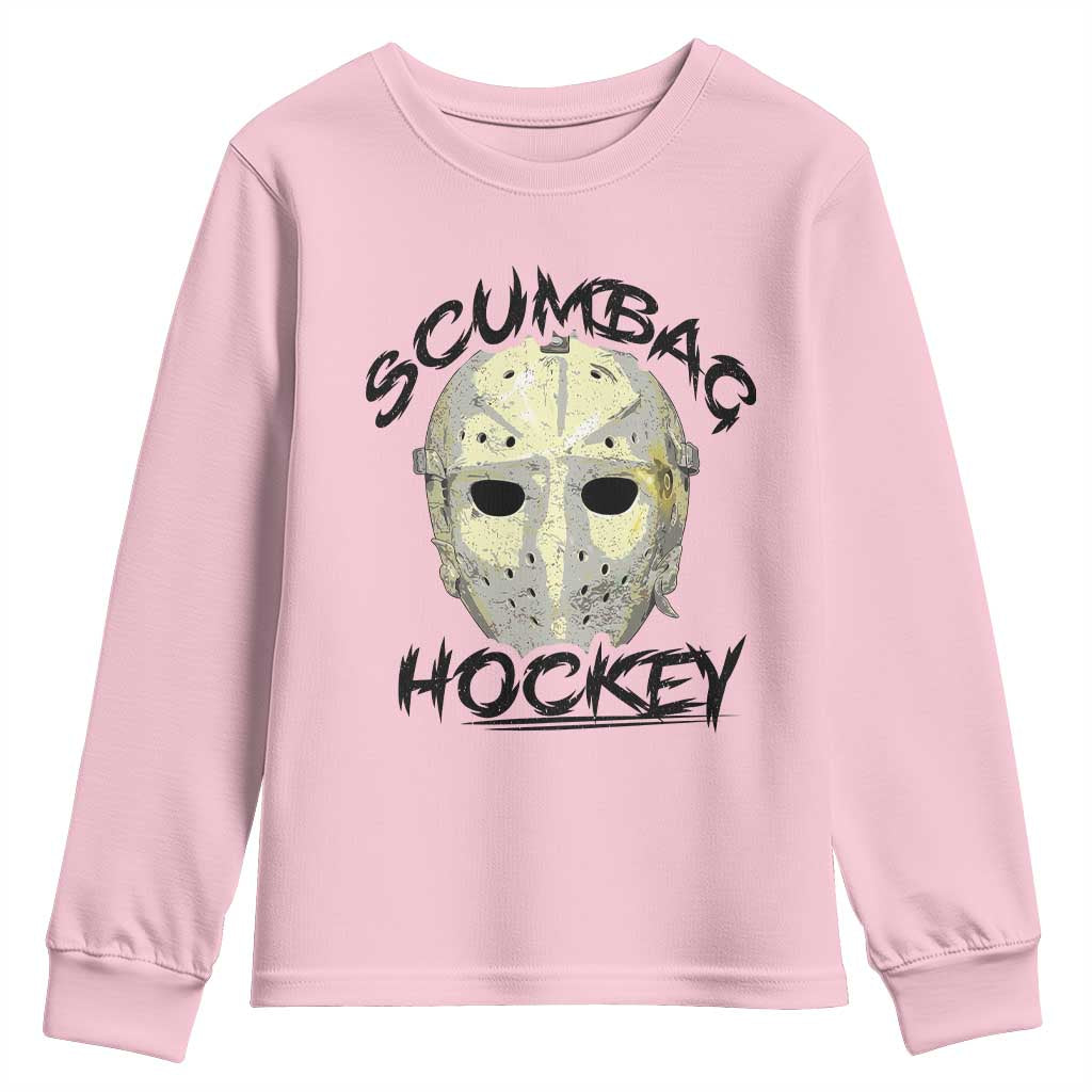 Scumbag Hockey Goalie Mask Vintage Graphic Youth Sweatshirt TS02 Light Pink Print Your Wear