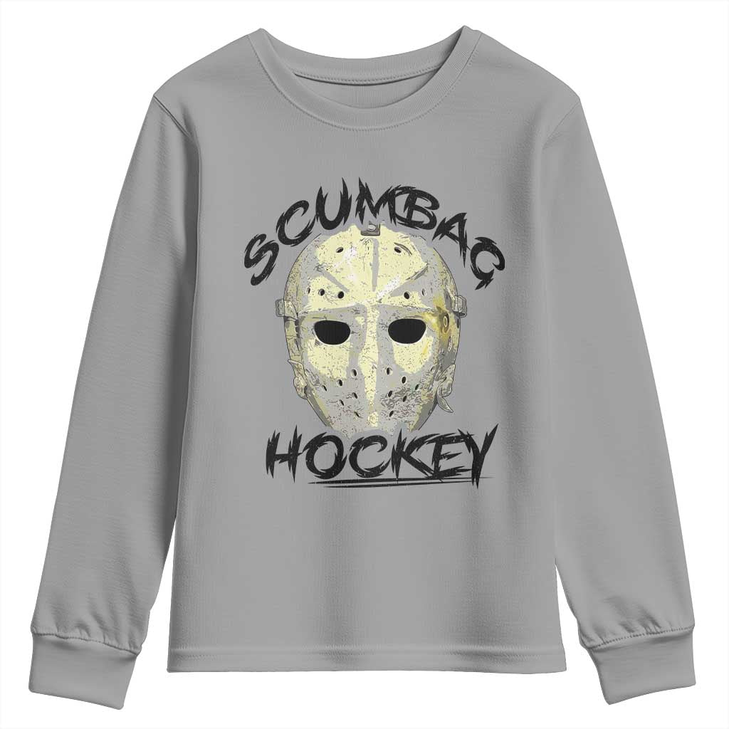 Scumbag Hockey Goalie Mask Vintage Graphic Youth Sweatshirt TS02 Sport Gray Print Your Wear