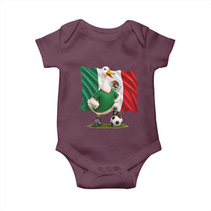 Merlin the Duck Mexico Flag Soccer Player Baby Onesie Mexican Pride Football Fans
