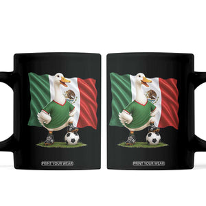 Merlin the Duck Mexico Flag Soccer Player Coffee Mug Mexican Pride Football Fans