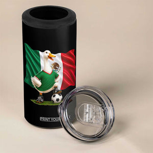 Merlin the Duck Mexico Flag Soccer Player 4 in 1 Can Cooler Tumbler Mexican Pride Football Fans