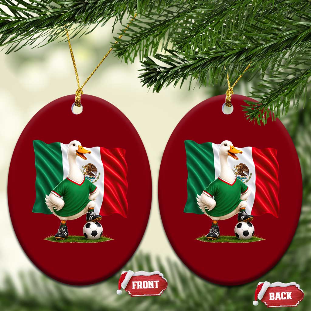 Merlin the Duck Mexico Flag Soccer Player Ceramic Ornament Mexican Pride Football Fans