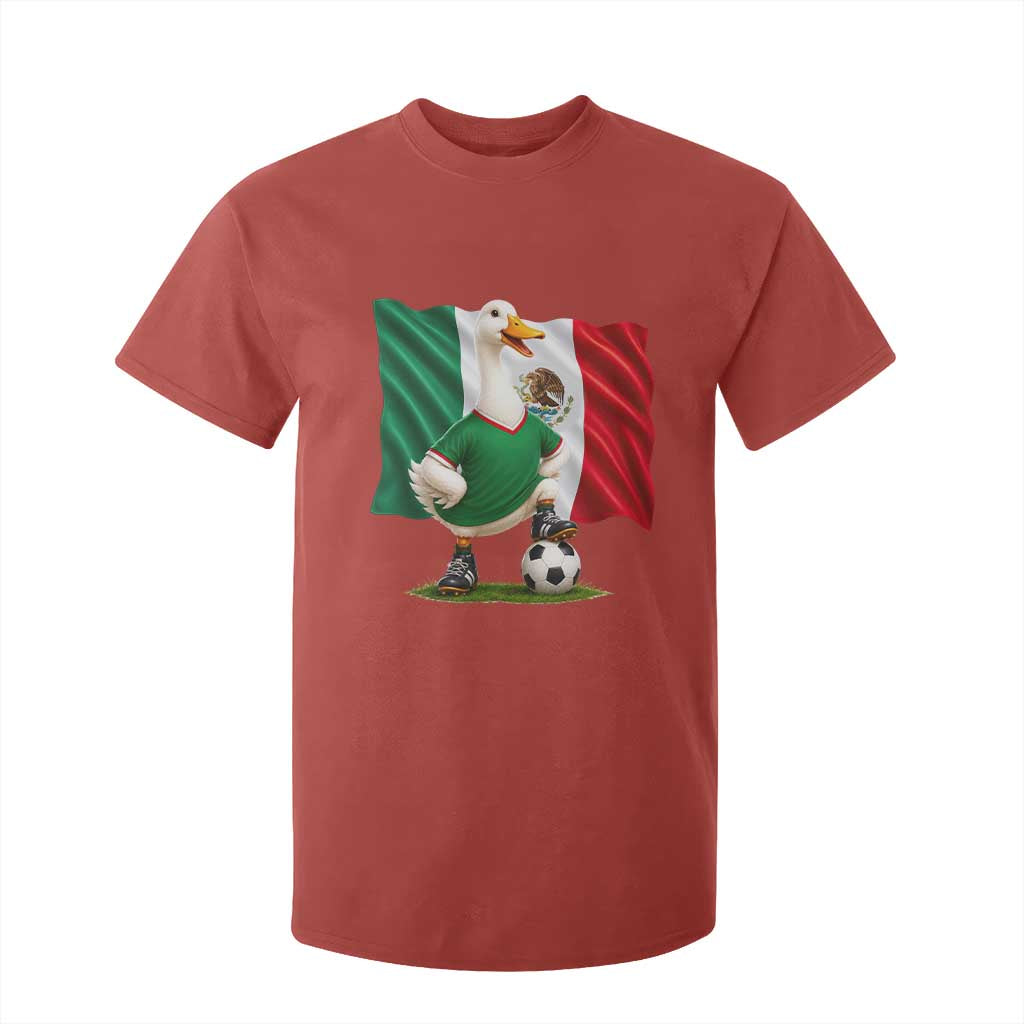 Merlin the Duck Mexico Flag Soccer Player T Shirt For Kid Mexican Pride Football Fans