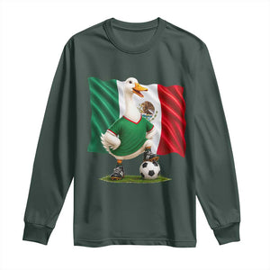 Merlin the Duck Mexico Flag Soccer Player Long Sleeve Shirt Mexican Pride Football Fans