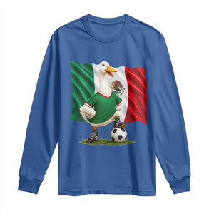 Merlin the Duck Mexico Flag Soccer Player Long Sleeve Shirt Mexican Pride Football Fans
