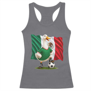 Merlin the Duck Mexico Flag Soccer Player Racerback Tank Top Mexican Pride Football Fans