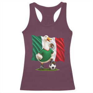 Merlin the Duck Mexico Flag Soccer Player Racerback Tank Top Mexican Pride Football Fans