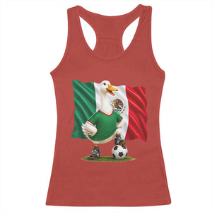 Merlin the Duck Mexico Flag Soccer Player Racerback Tank Top Mexican Pride Football Fans