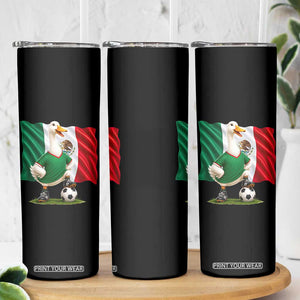Merlin the Duck Mexico Flag Soccer Player Skinny Tumbler Mexican Pride Football Fans