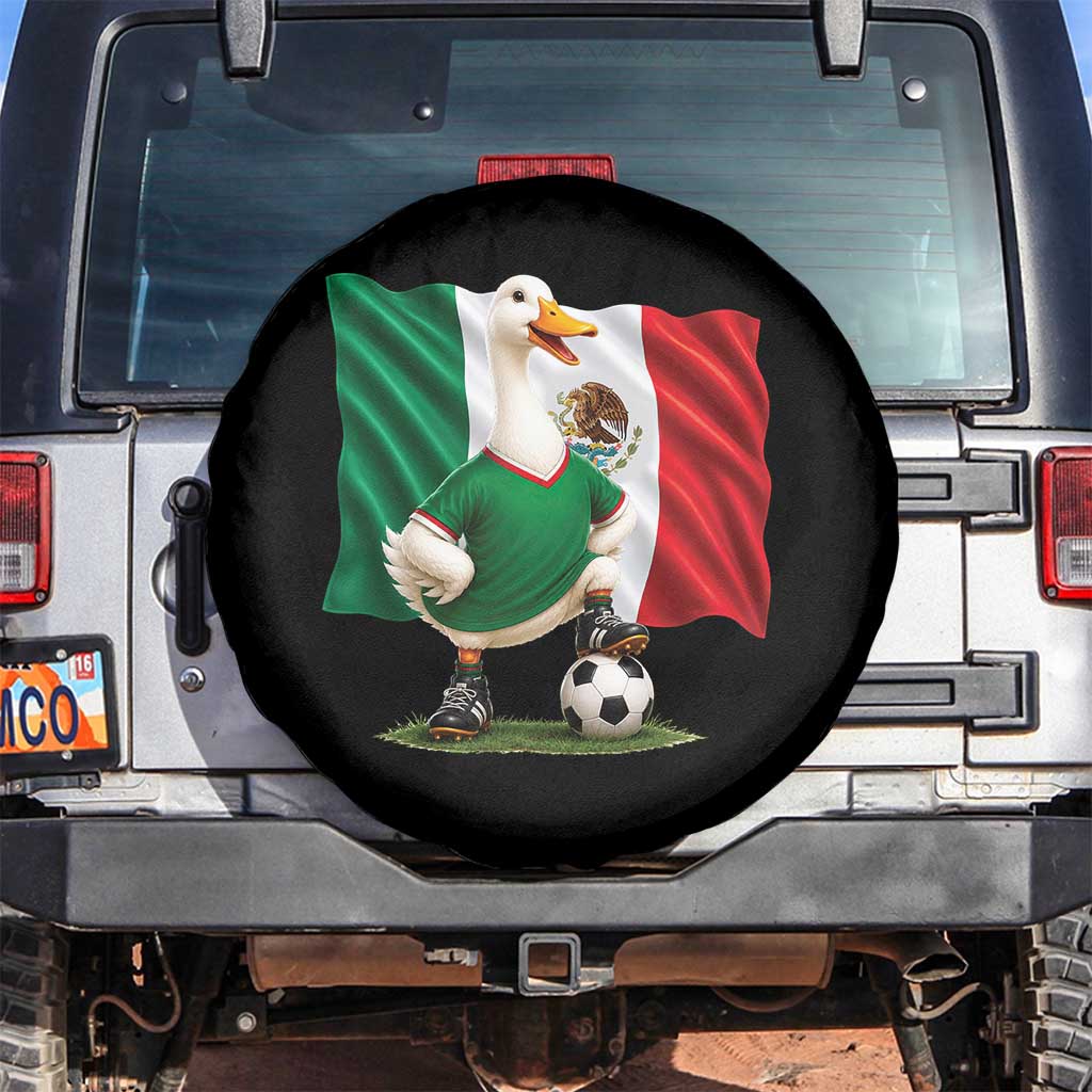 Merlin the Duck Mexico Flag Soccer Player Spare Tire Cover Mexican Pride Football Fans TS02 No hole Black Print Your Wear