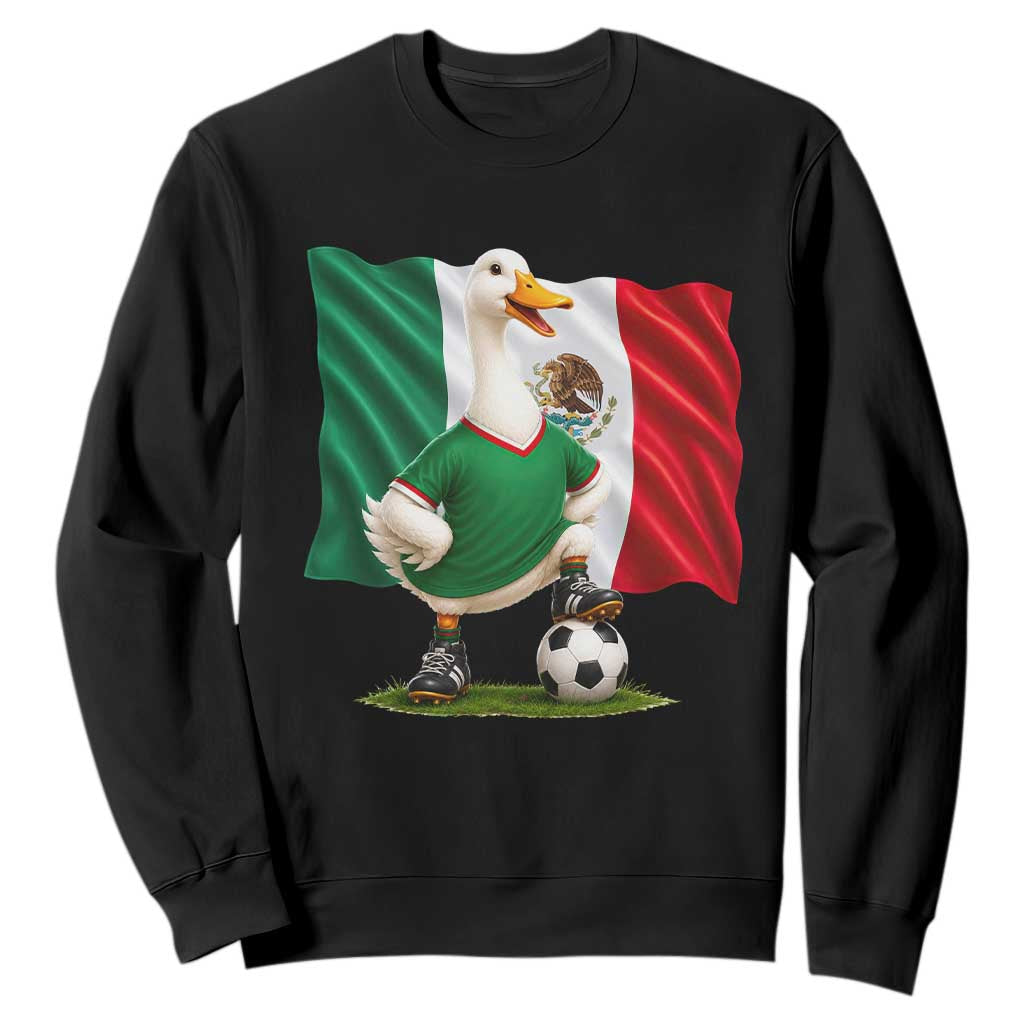 Merlin the Duck Mexico Flag Soccer Player Sweatshirt Mexican Pride Football Fans