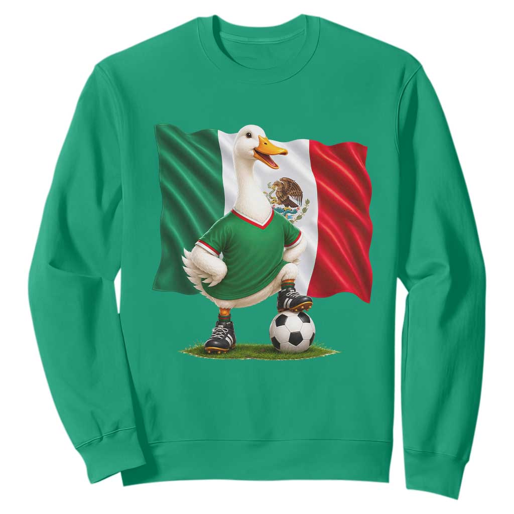 Merlin the Duck Mexico Flag Soccer Player Sweatshirt Mexican Pride Football Fans